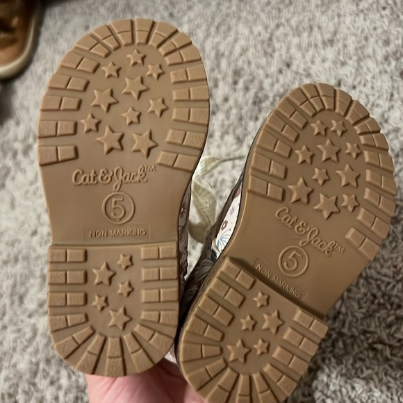 Cat & Jack Light Pink Floral Lace Up Toddler Boots - Picture 3 of 3